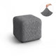 Ottoman Slipcover (Small), Comfort Collection – Dark Grey, front view | Dark Grey