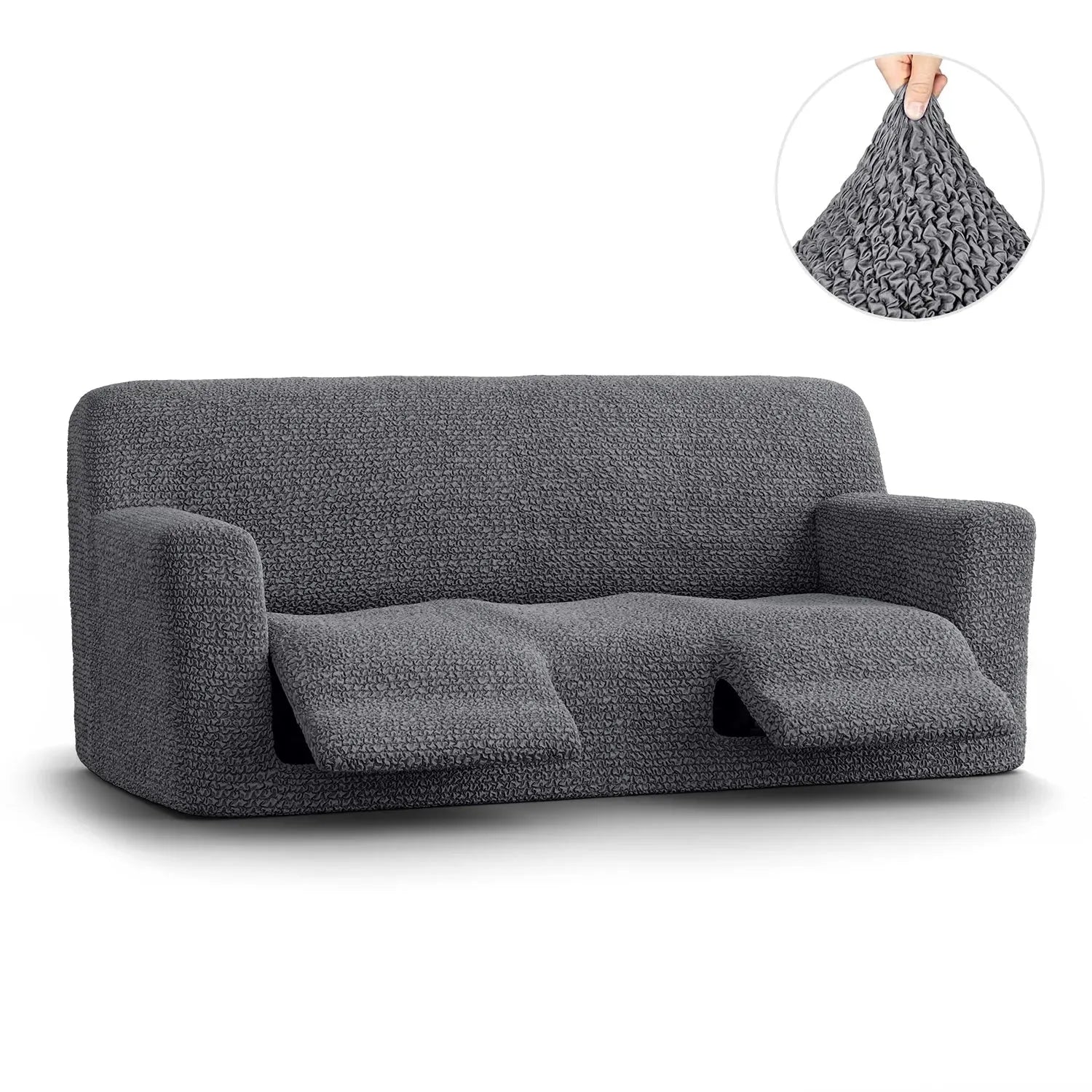 Dark Grey 3 Seater Recliner Slipcover, Microfibra Collection