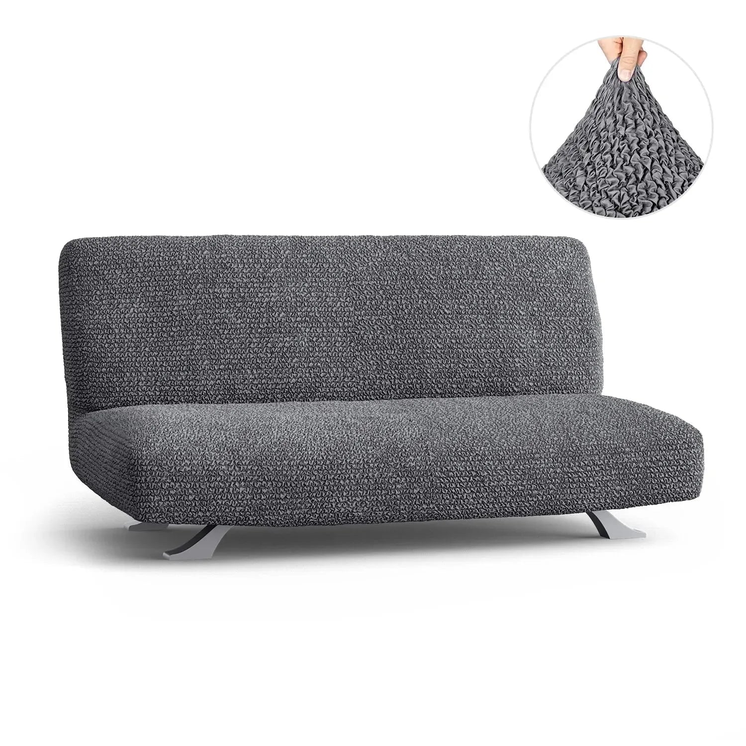 Dark Grey Futon Slipcover, Microfibra Collection