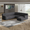 Dark Grey U-Shaped Sofa Slipcover (Right Chaise), Microfibra Collection