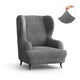 Wingback Chair Slipcover, Comfort Collection – Dark Grey, front view | Dark Grey