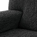 Black Fullback Support Sectional Sofa Slipcover (Left Chaise), Microfibra Collection