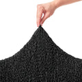 Black L-Shaped Sofa Slipcover (Left Chaise), Microfibra Collection