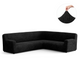 Corner Sofa Slipcover, Comfort Collection – Black, front view | Black