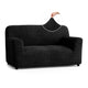 Loveseat 2 Seater Slipcover, Comfort Collection – Black, front view | Black
