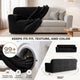 Sofa 4 Seater Slipcover, Comfort Collection – Black, color swatch | Black