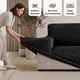 Sofa 3 Seater Slipcover, Comfort Collection – Black, color swatch | Black