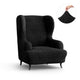 Wingback Chair Slipcover, Comfort Collection – Black, front view | Black