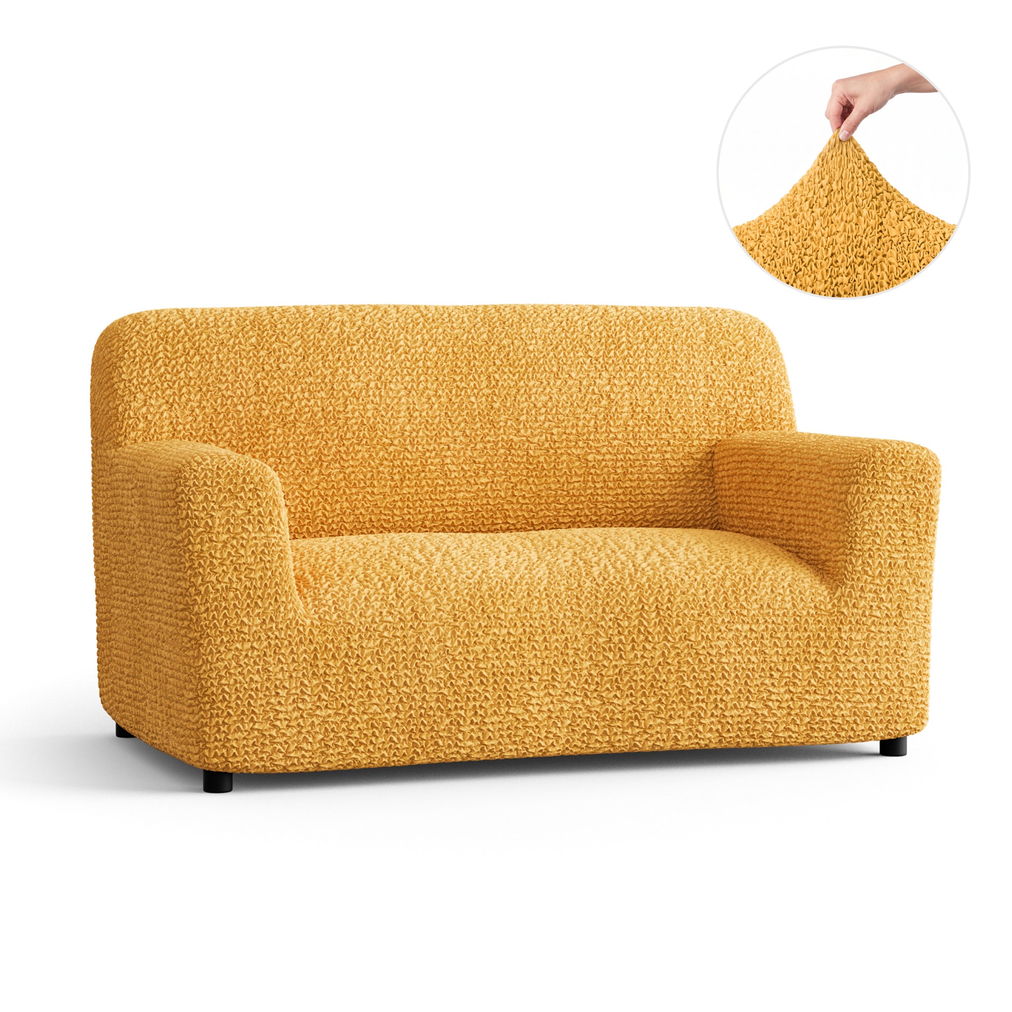 Loveseat 2 Seater Slipcover, Comfort Collection – Mango, front view | Mango