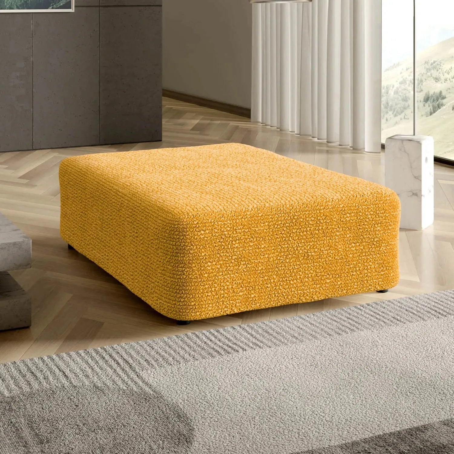 Mango Ottoman Slipcover (Large), Microfibra Collection