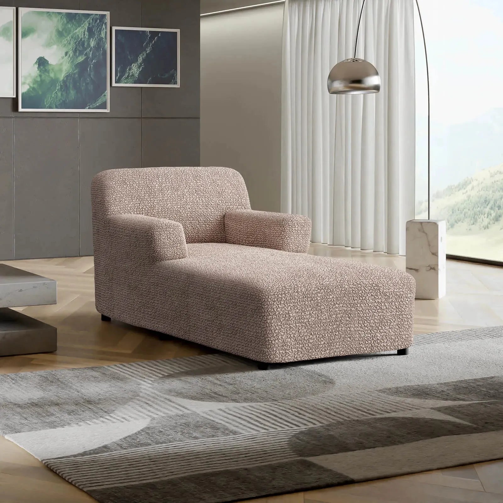 Cipria Chaise Lounge Slipcover, Microfibra Collection