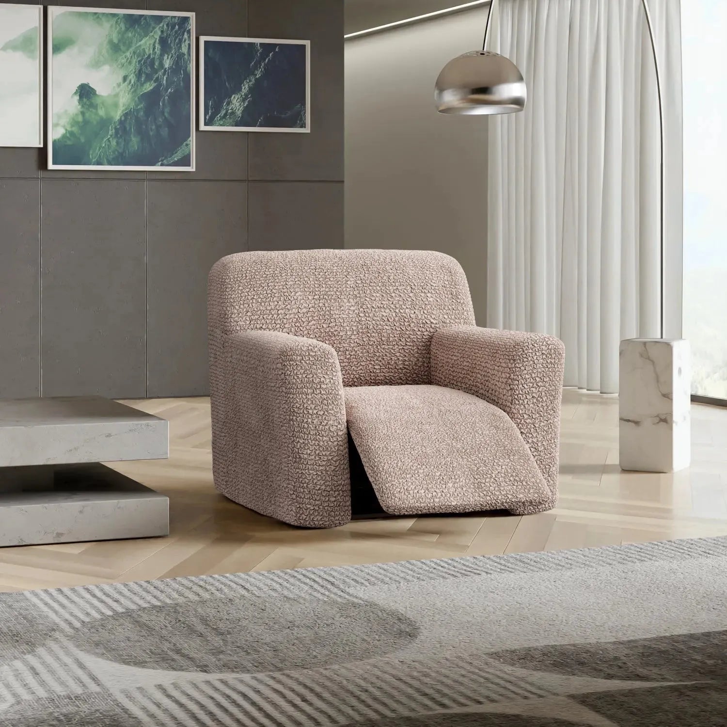 Cipria Reclining Armchair Slipcover, Microfibra Collection