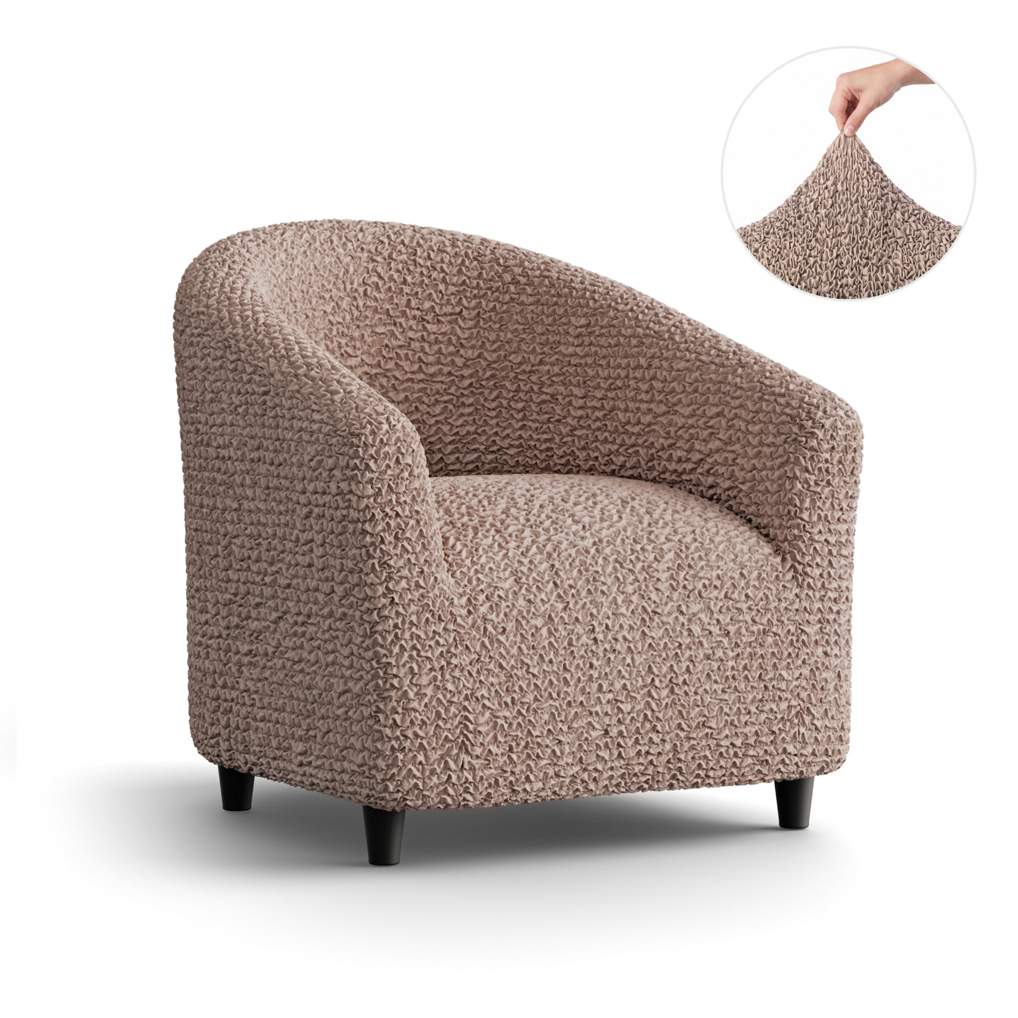 Barrel Chair Slipcover, Comfort Collection – Soft Taupe, front view | Soft Taupe
