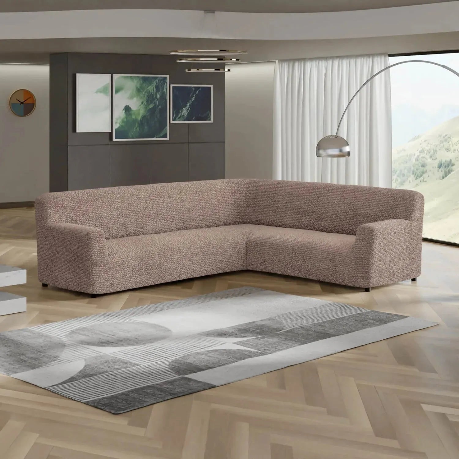 Marsala Corner Sofa Slipcover, Microfibra Collection