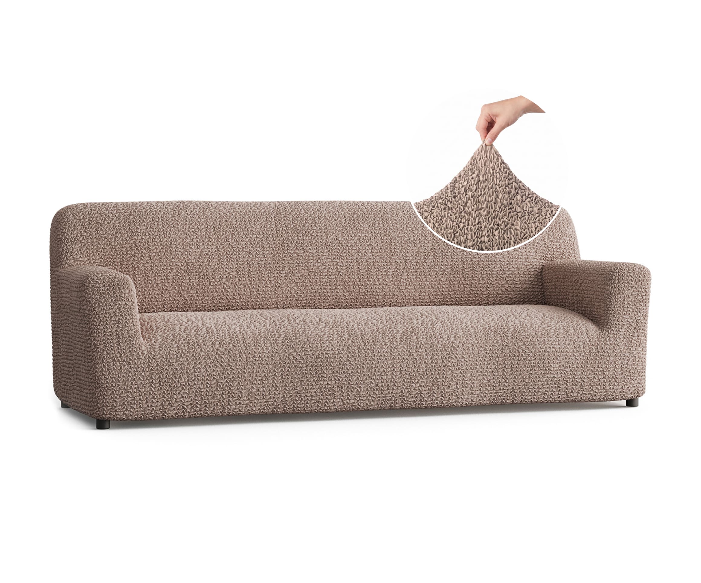 Sofa 4 Seater Slipcover, Comfort Collection – Soft Taupe, front view | Soft Taupe