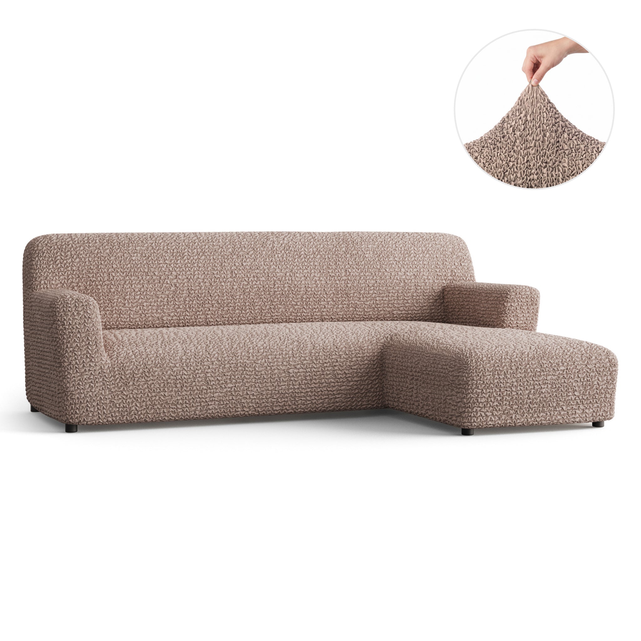 L-Shaped Sofa Slipcover (Right Chaise), Comfort Collection – Soft Taupe, front view | Soft Taupe
