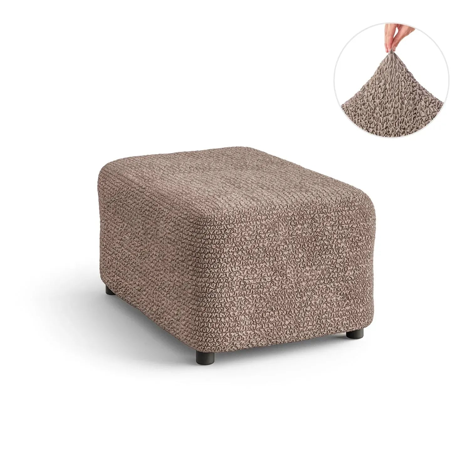 Marsala Ottoman Slipcover (Medium), Microfibra Collection