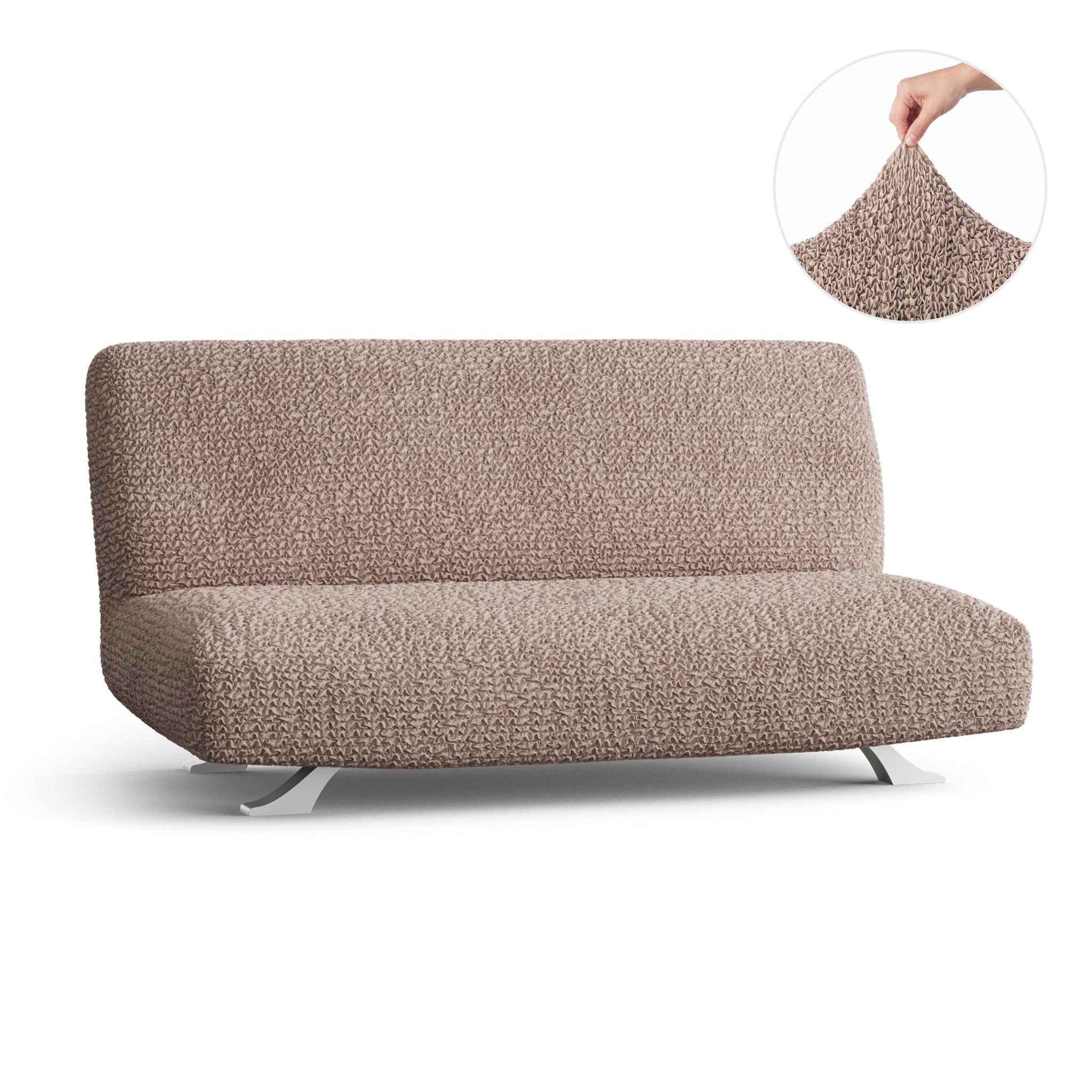 Futon Slipcover, Comfort Collection – Soft Taupe, product view | Soft Taupe