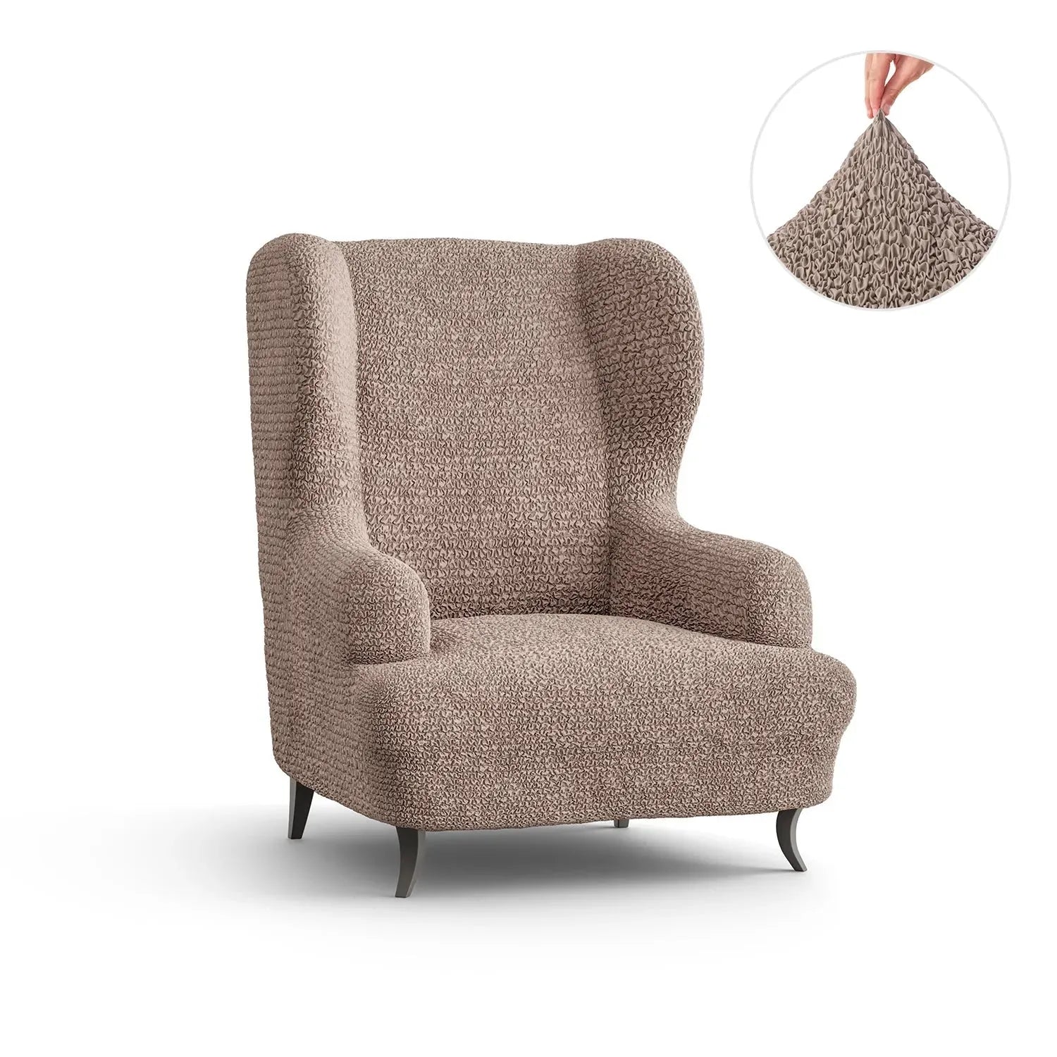 Marsala Wingback Chair Slipcover, Microfibra Collection