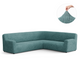 Corner Sofa Slipcover, Comfort Collection – Teal, front view | Teal