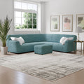 Teal Corner Sofa Slipcover, Microfibra Collection