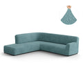 Teal Fullback Support Sectional Sofa Slipcover (Left Chaise), Microfibra Collection