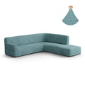 Teal Fullback Support Sectional Sofa Slipcover (Right Chaise), Microfibra Collection