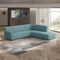 Teal Fullback Support Sectional Sofa Slipcover (Right Chaise), Microfibra Collection