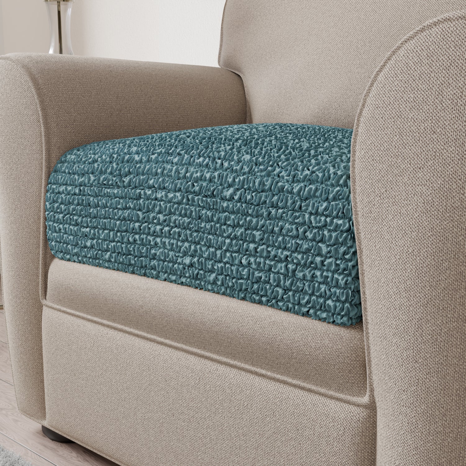 Teal Back Cushion Cover, Microfibra Collection