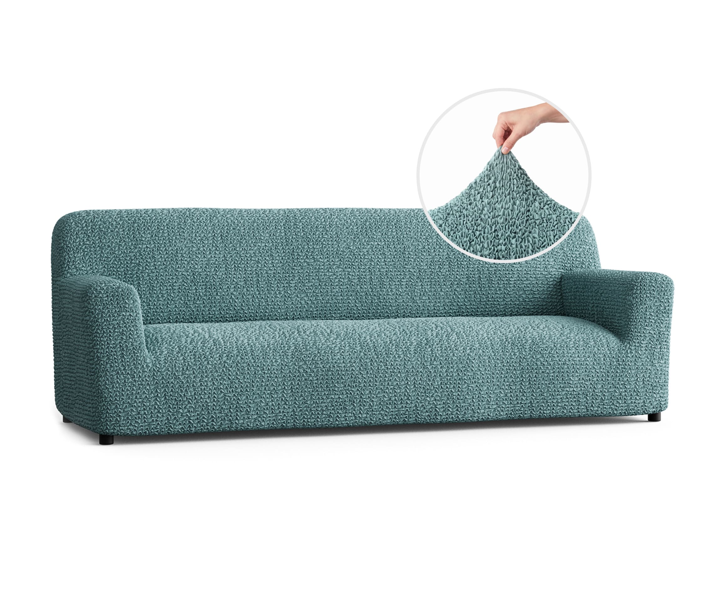 Sofa 4 Seater Slipcover, Comfort Collection – Teal, front view | Teal