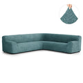 Teal Large Corner Sofa Slipcover, Microfibra Collection
