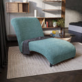 Teal Armless Chaise Lounge Slipcover, Microfibra Collection