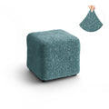 Teal Ottoman Slipcover (Small), Microfibra Collection