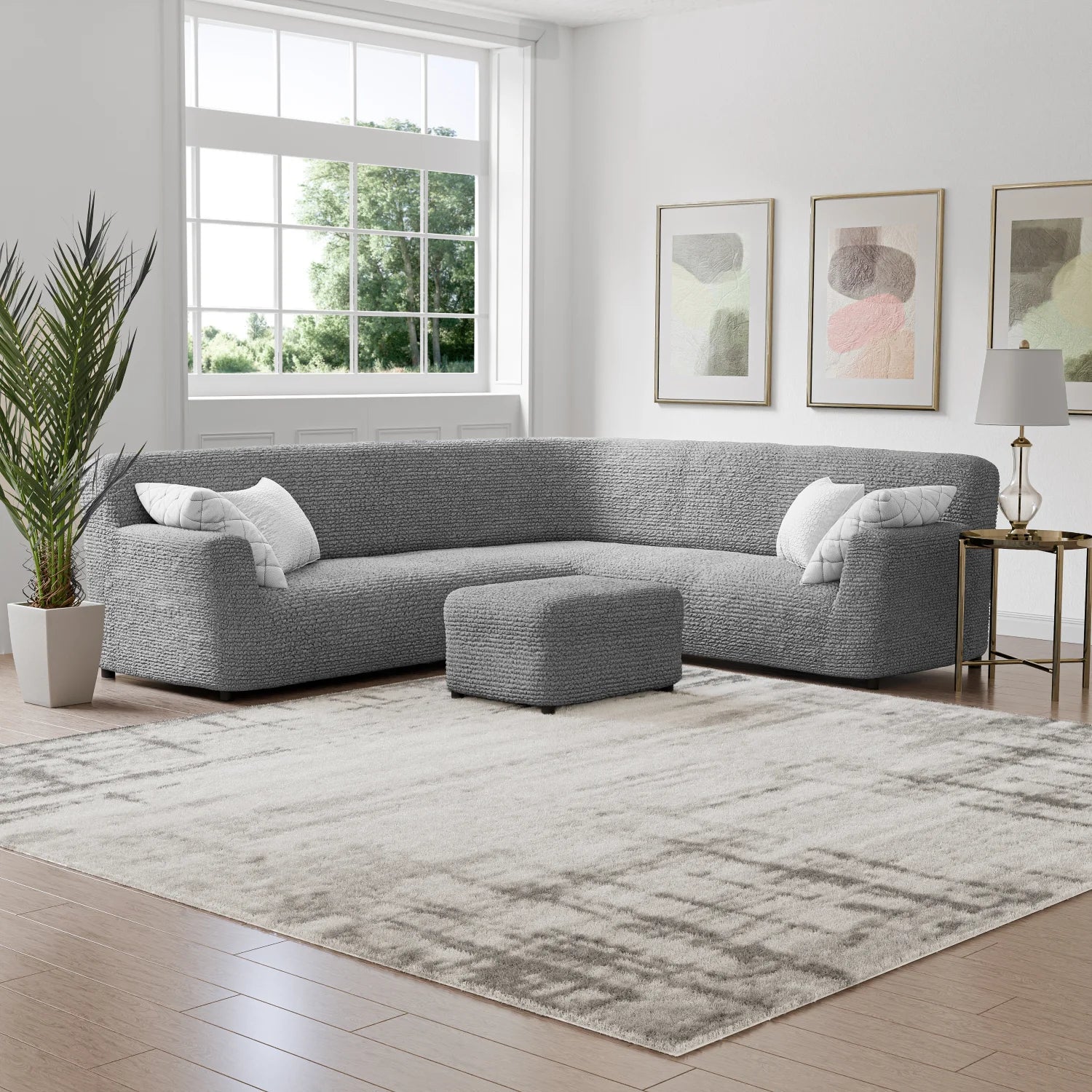 Ash Corner Sofa Slipcover, Microfibra Collection