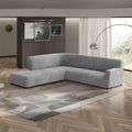 Ash Fullback Support Sectional Sofa Slipcover (Left Chaise), Microfibra Collection