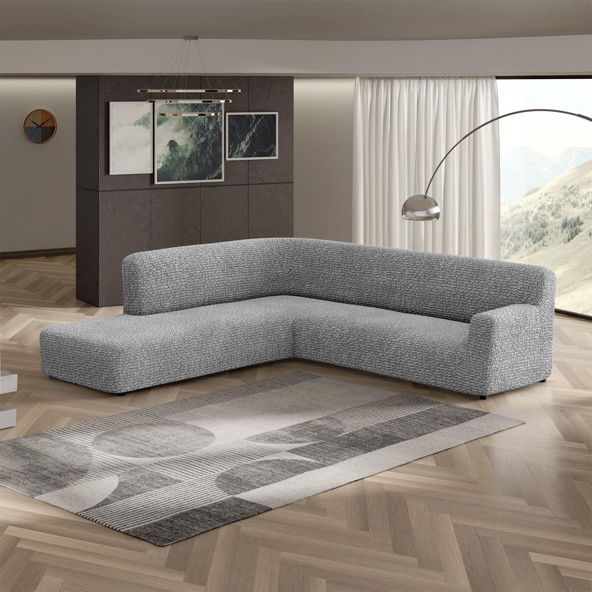Fullback Support Sectional Sofa Slipcover (Left Chaise), Comfort Collection – Ash, detail view | Ash