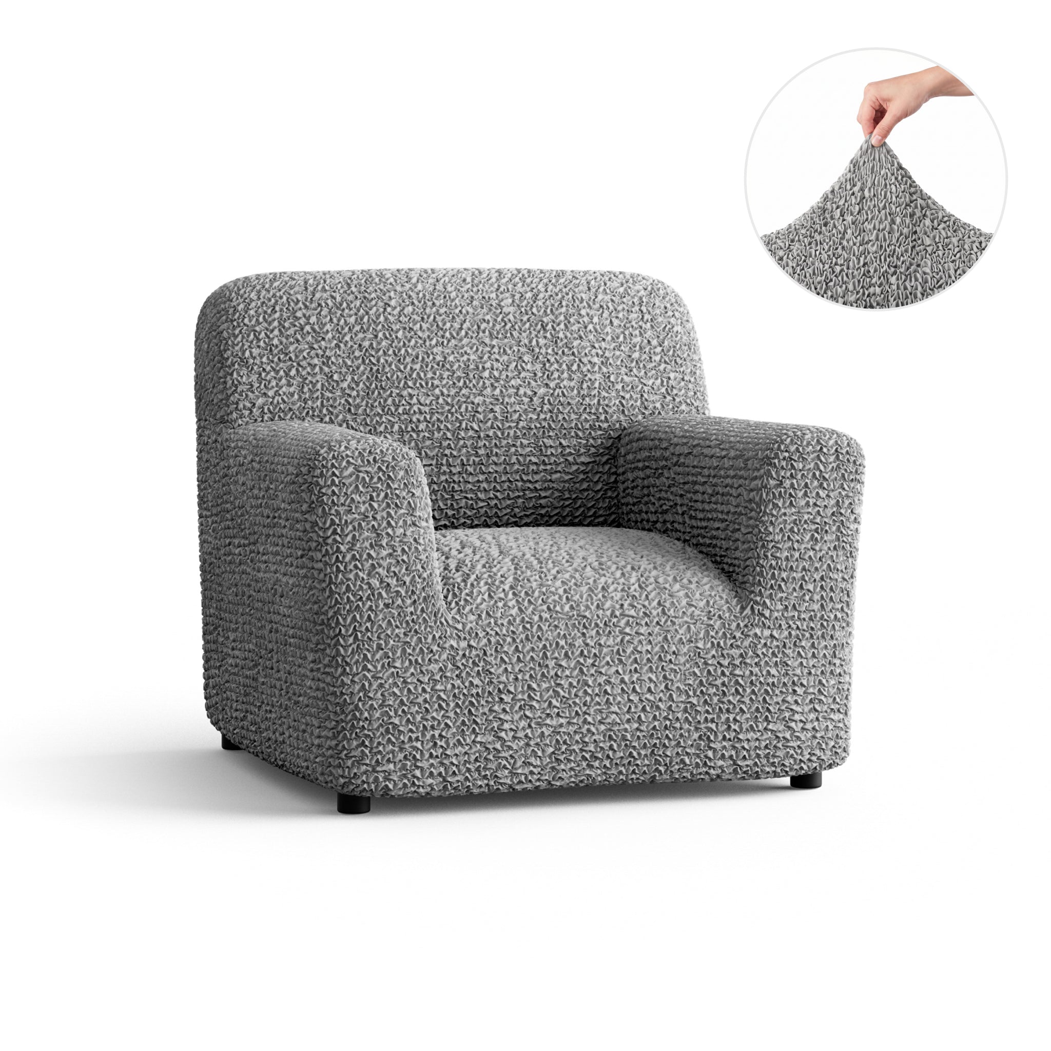Armchair Slipcover, Comfort Collection – Ash, front view | Ash