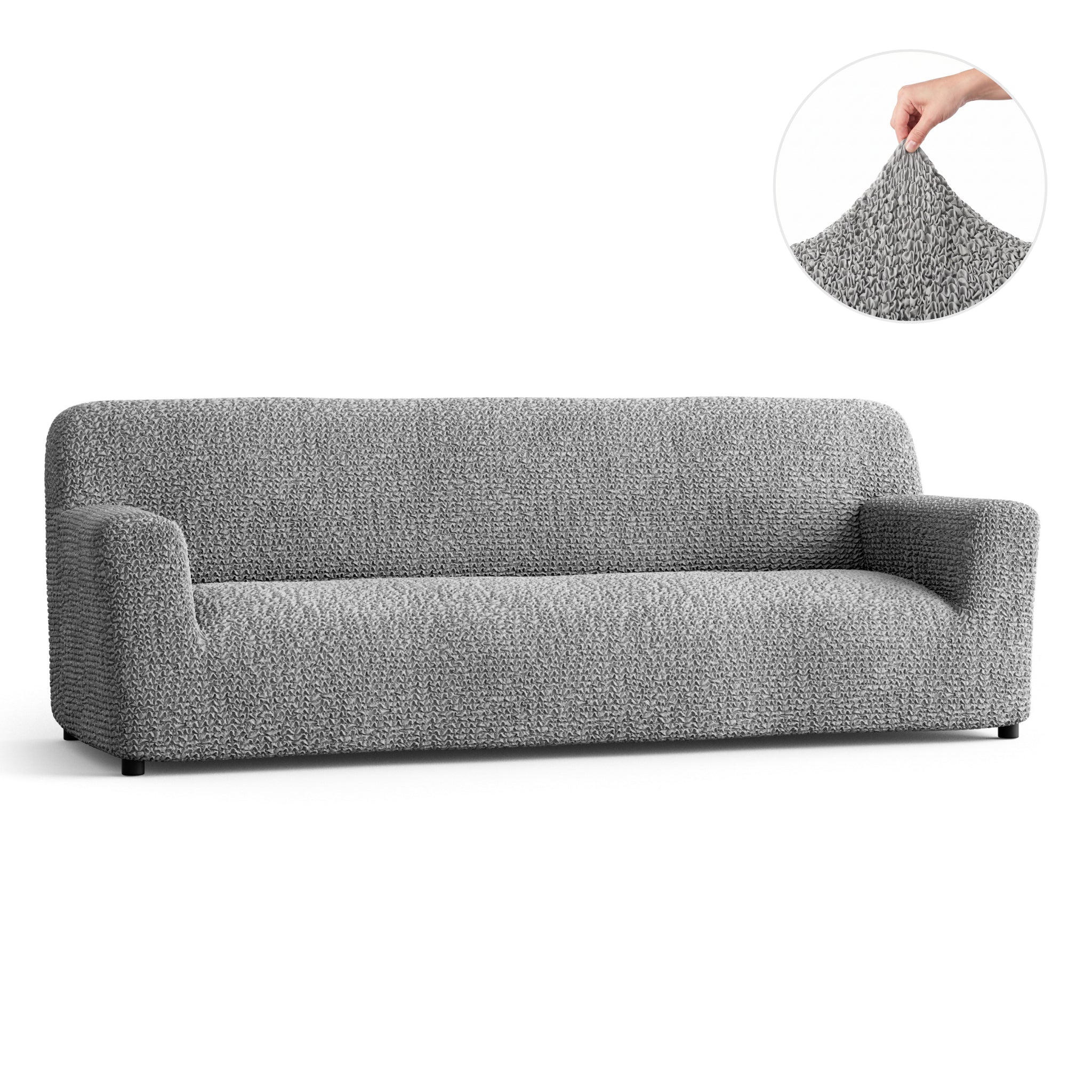 Sofa 4 Seater Slipcover, Comfort Collection – Ash, front view | Ash
