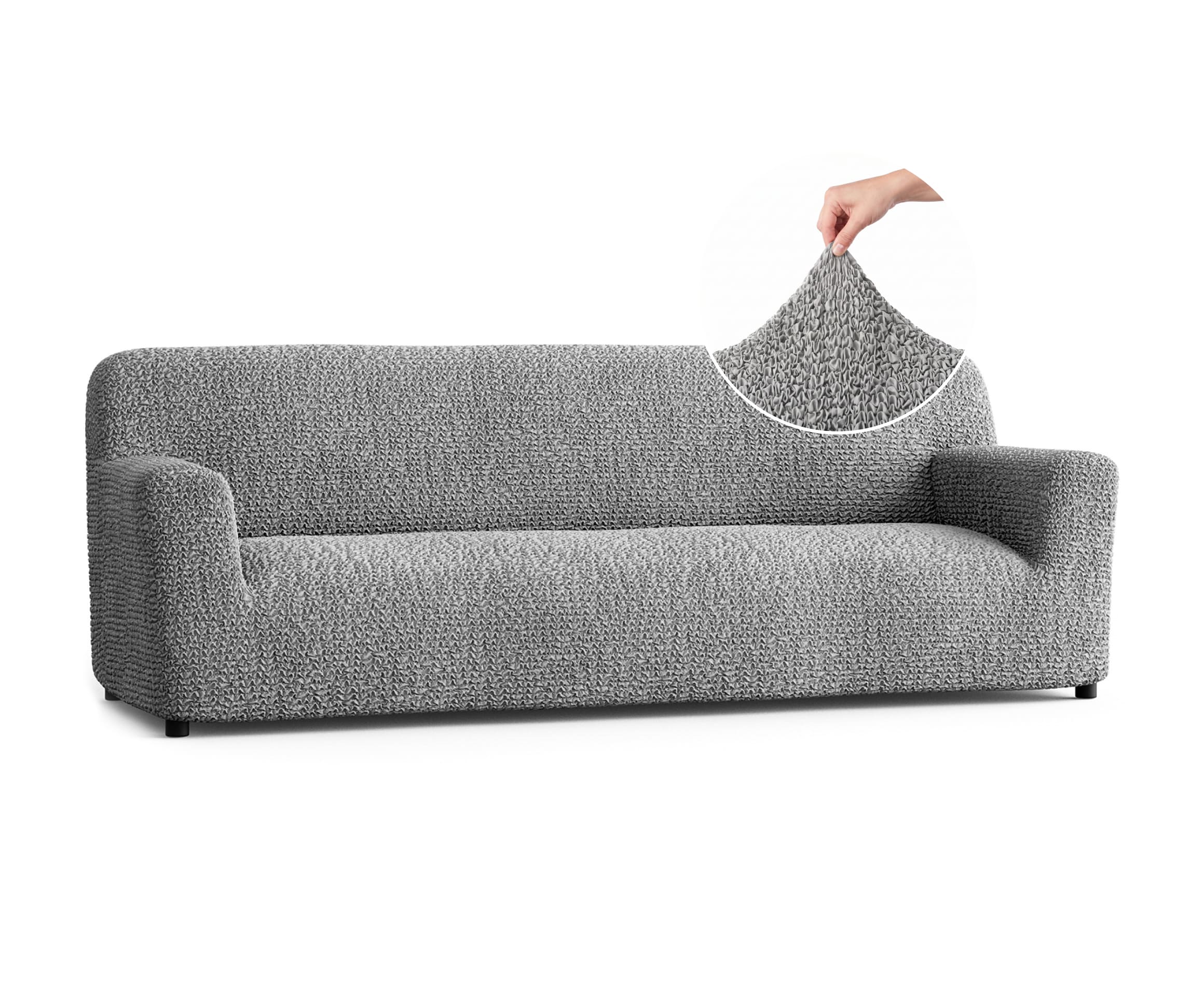 Sofa 4 Seater Slipcover, Comfort Collection – Ash, front view | Ash