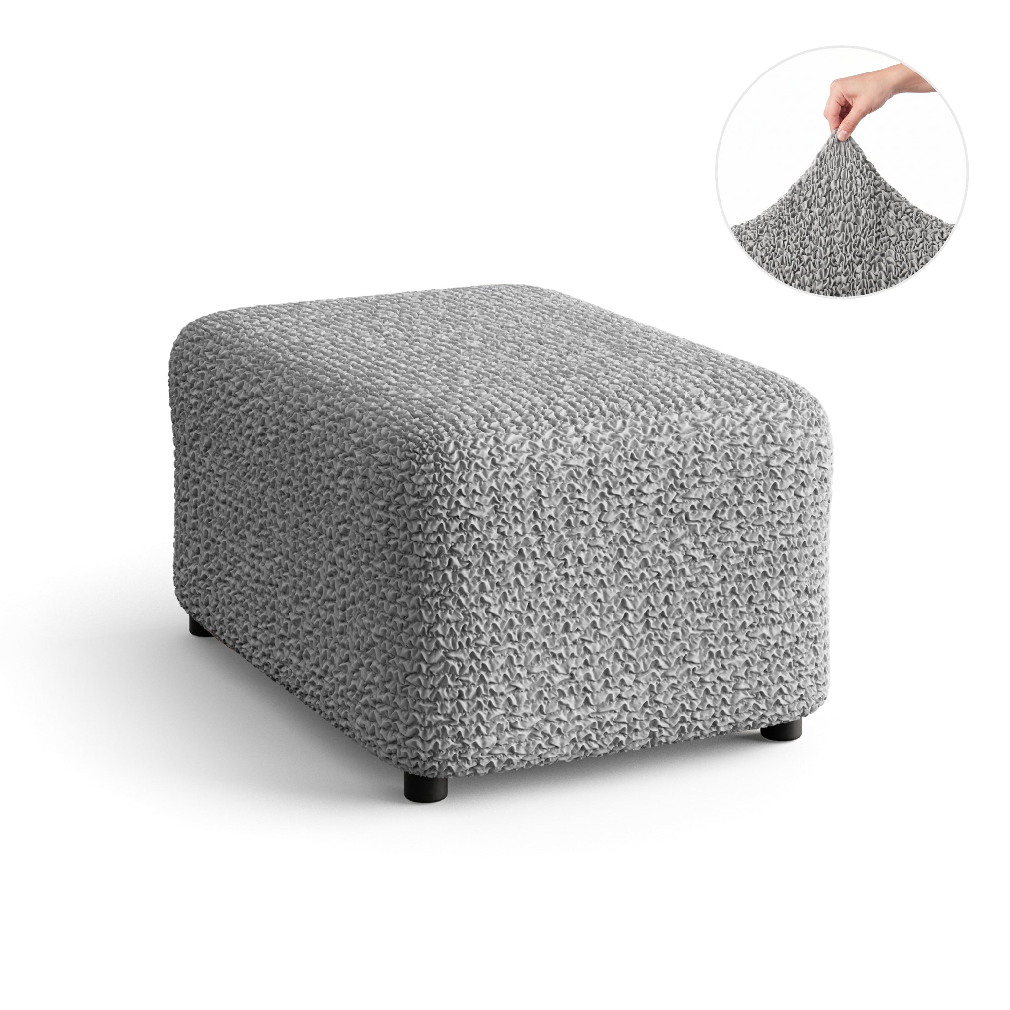 Ottoman Slipcover (Medium), Comfort Collection – Ash, detail view | Ash