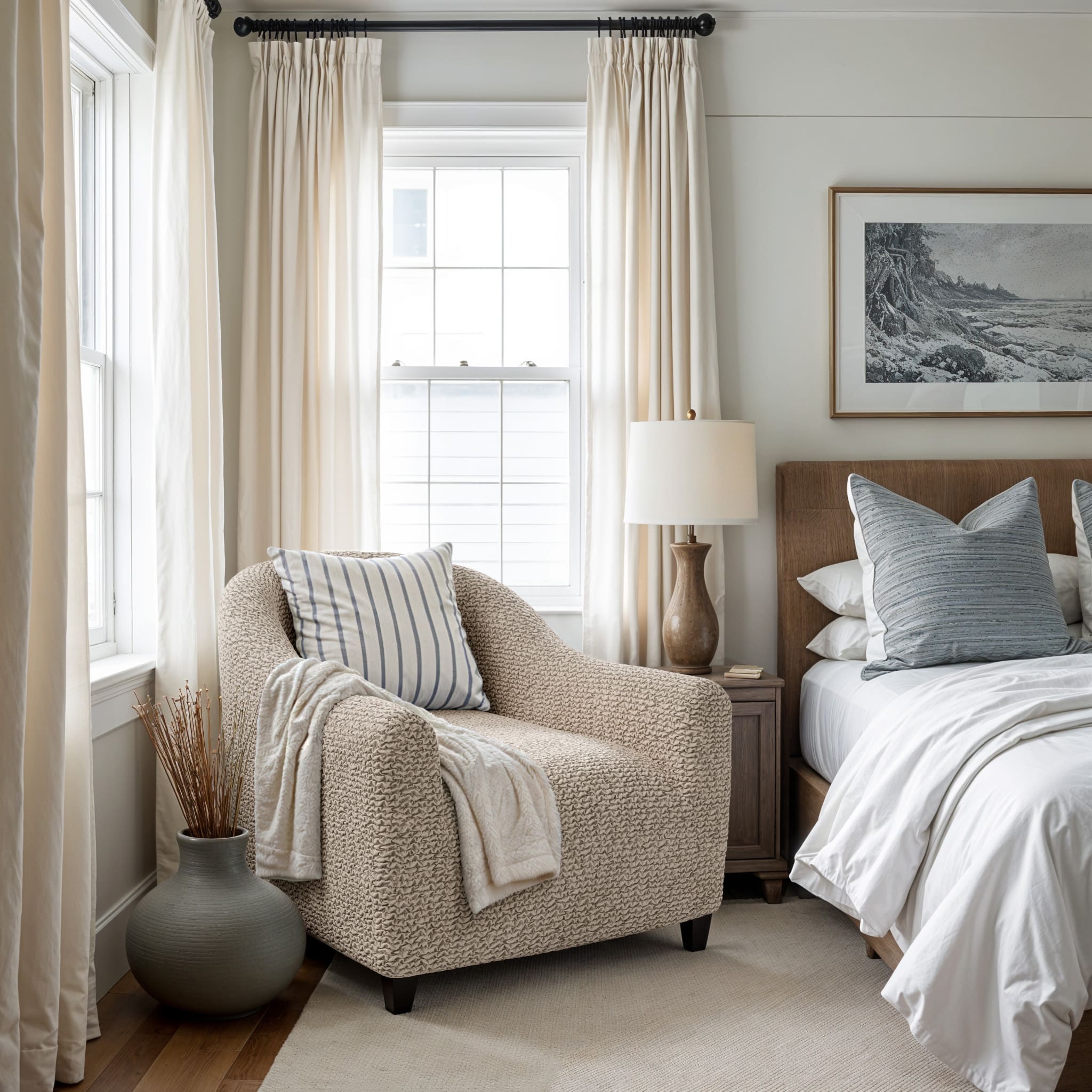 Barrel Chair Slipcover, Comfort Collection – Macadamia, interior view 1 | Macadamia