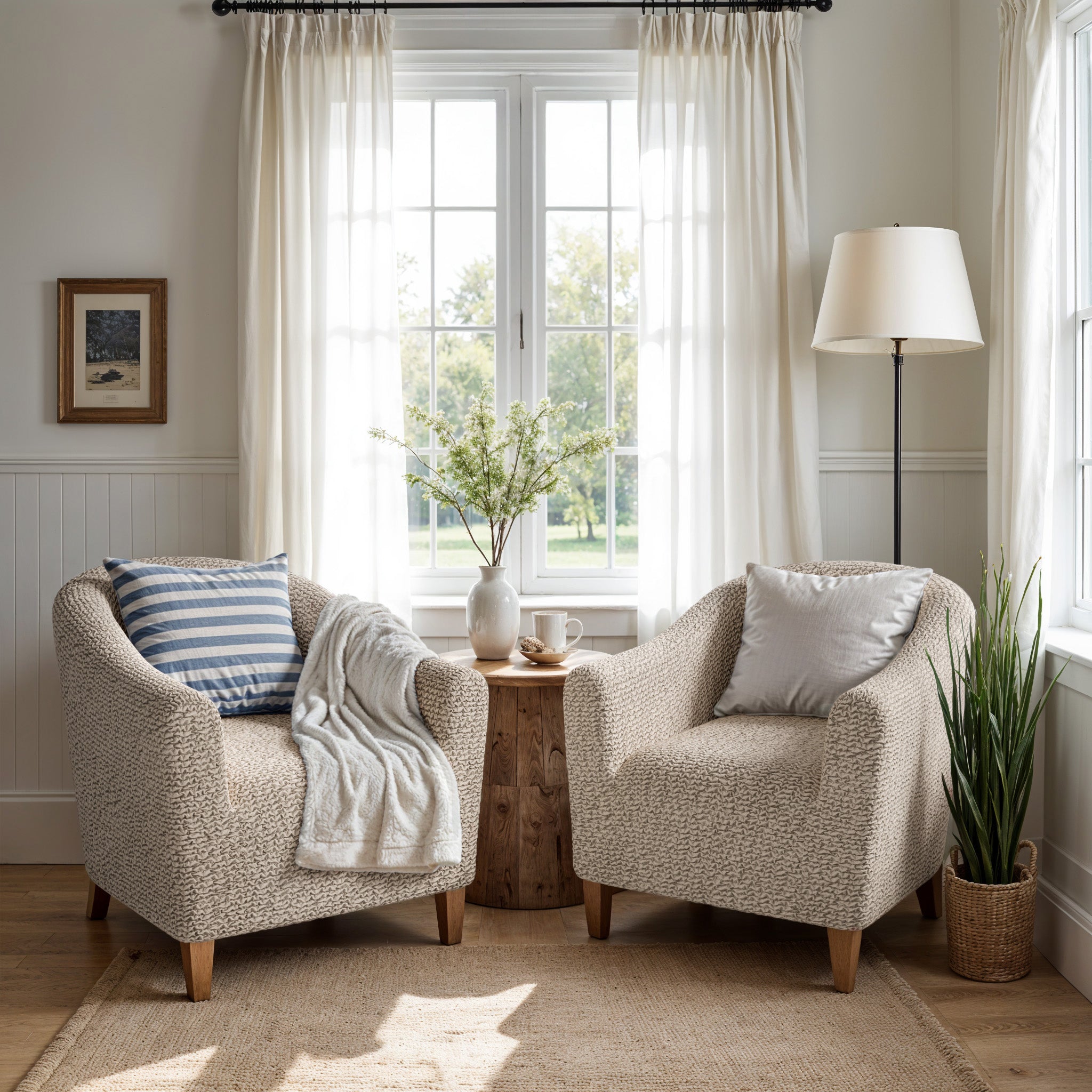 Barrel Chair Slipcover, Comfort Collection – Macadamia, interior view 2 | Macadamia