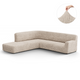 Fullback Support Sectional Sofa Slipcover (Left Chaise), Comfort Collection – Macadamia, front view | Macadamia