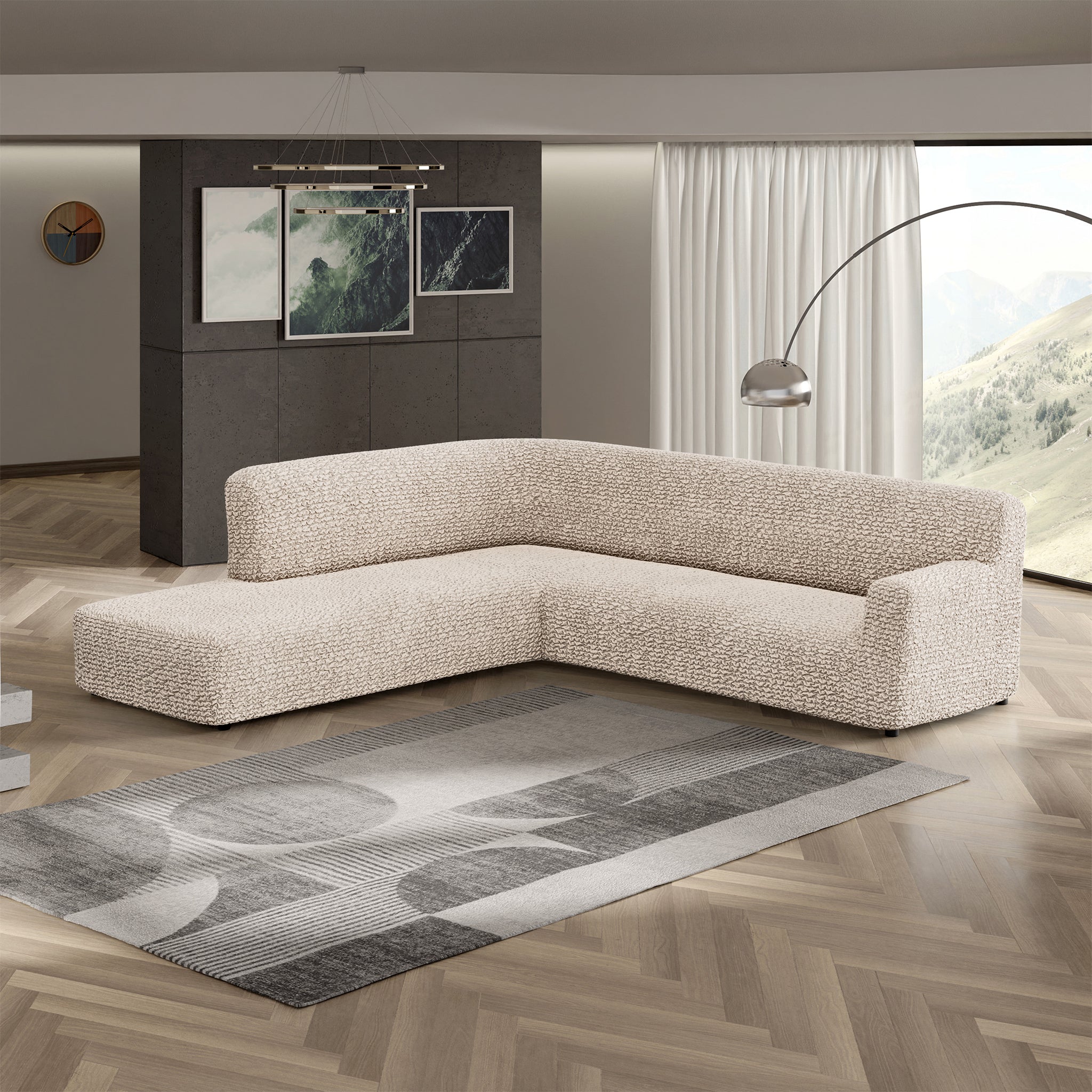 Fullback Support Sectional Sofa Slipcover (Left Chaise), Comfort Collection – Macadamia, detail view | Macadamia