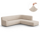 Fullback Support Sectional Sofa Slipcover (Right Chaise), Comfort Collection – Macadamia, front view | Macadamia