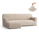 L-Shaped Sofa Slipcover (Left Chaise), Comfort Collection – Macadamia, front view | Macadamia