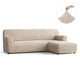 L-Shaped Sofa Slipcover (Right Chaise), Comfort Collection – Macadamia, front view | Macadamia