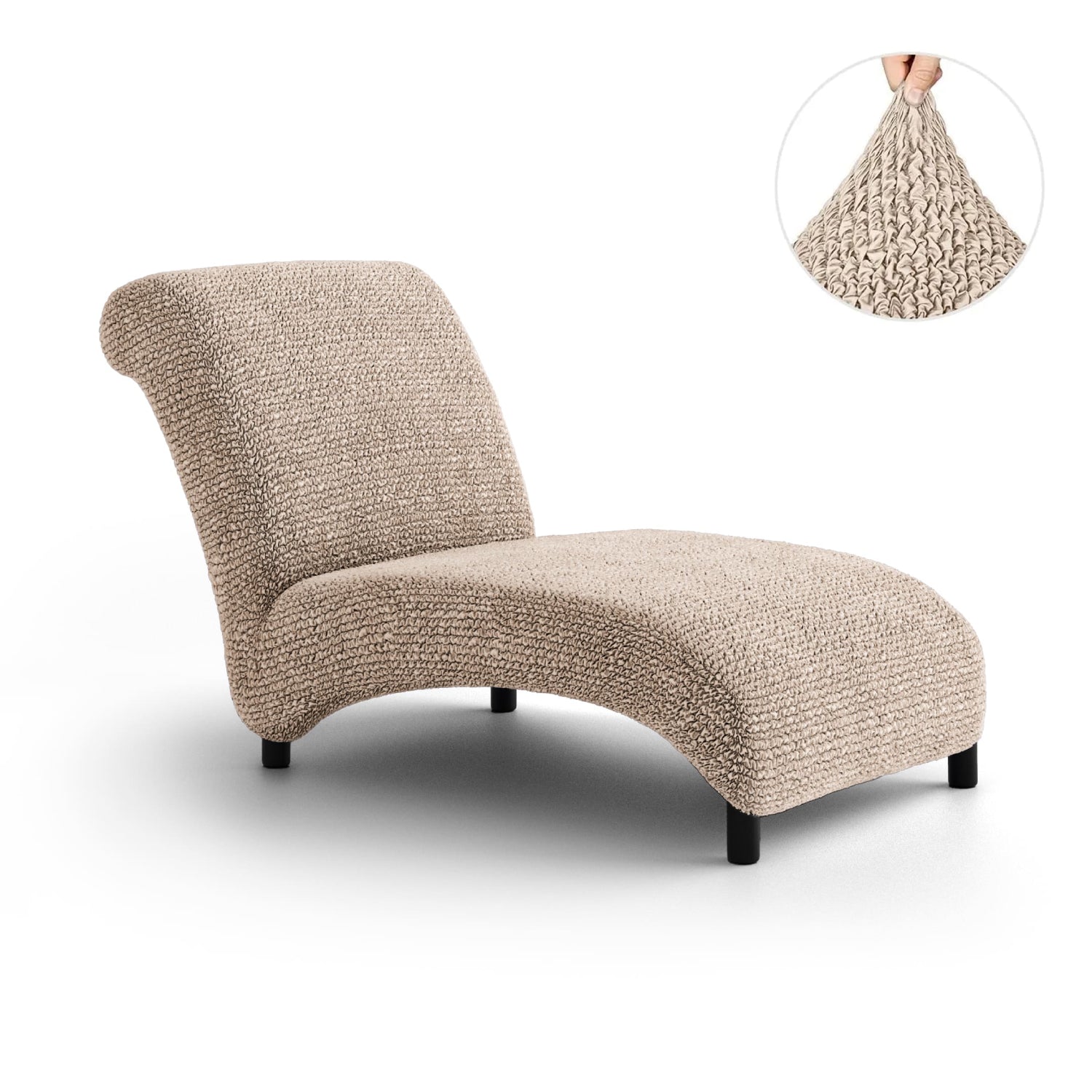 Tapioca Armless Chaise Lounge Slipcover, Microfibra Collection