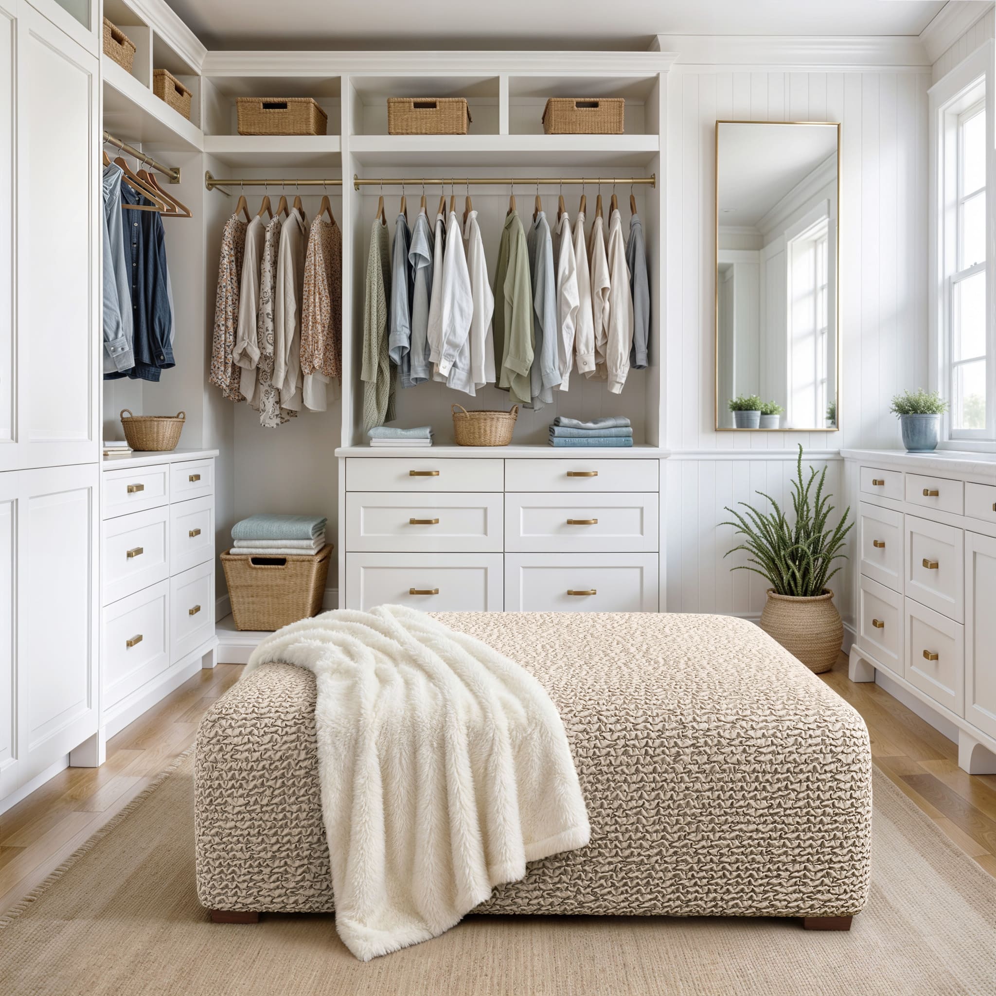 Ottoman Slipcover (Large), Comfort Collection – Macadamia, interior view 2 | Macadamia