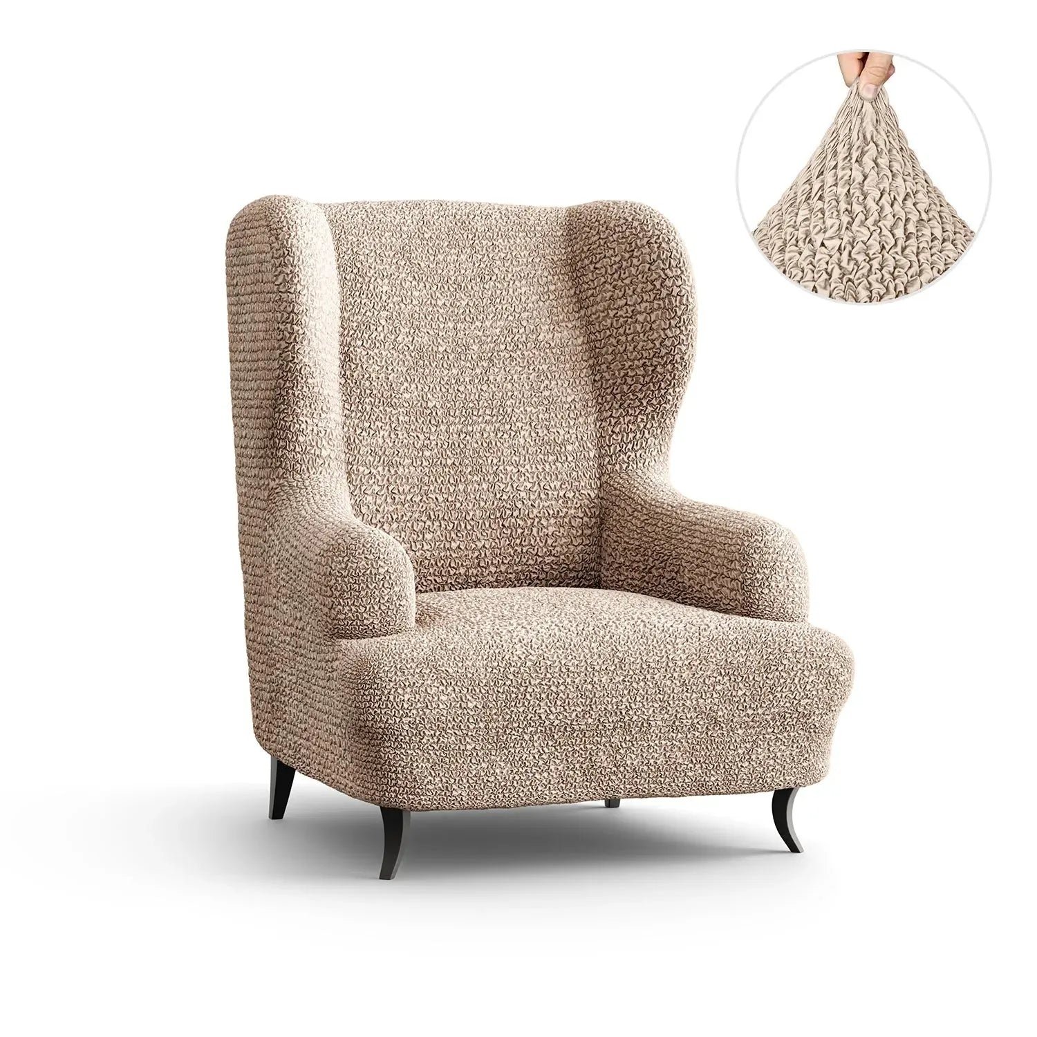 Tapioca Wingback Chair Slipcover, Microfibra Collection